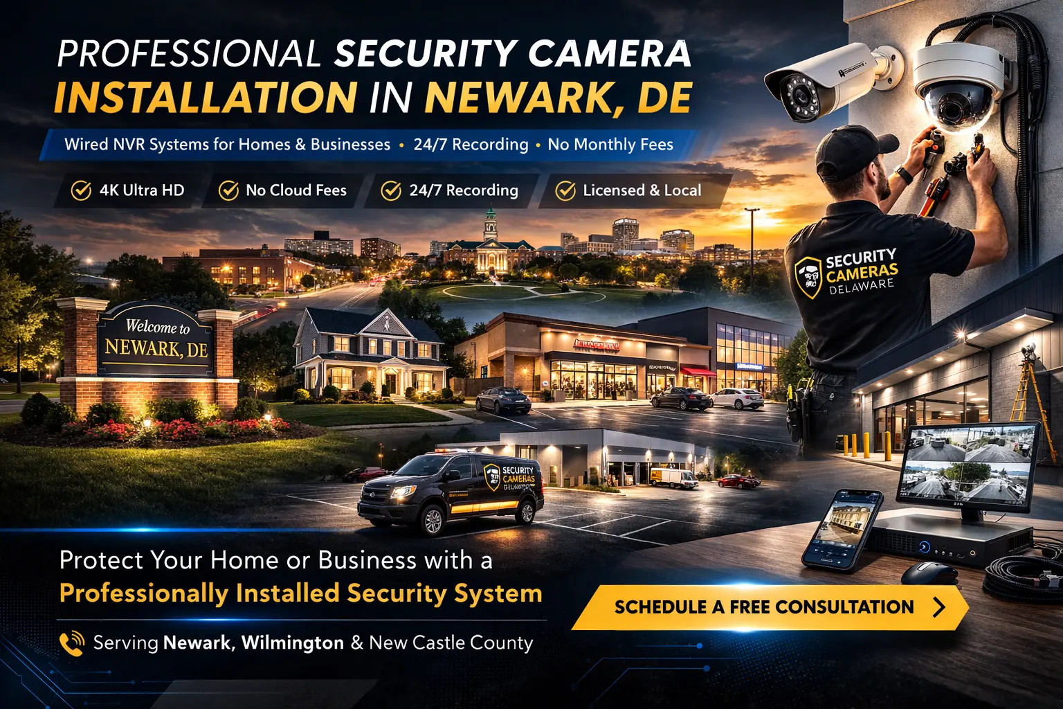 Security Camera Installation Newark DE - Security Cameras Delaware